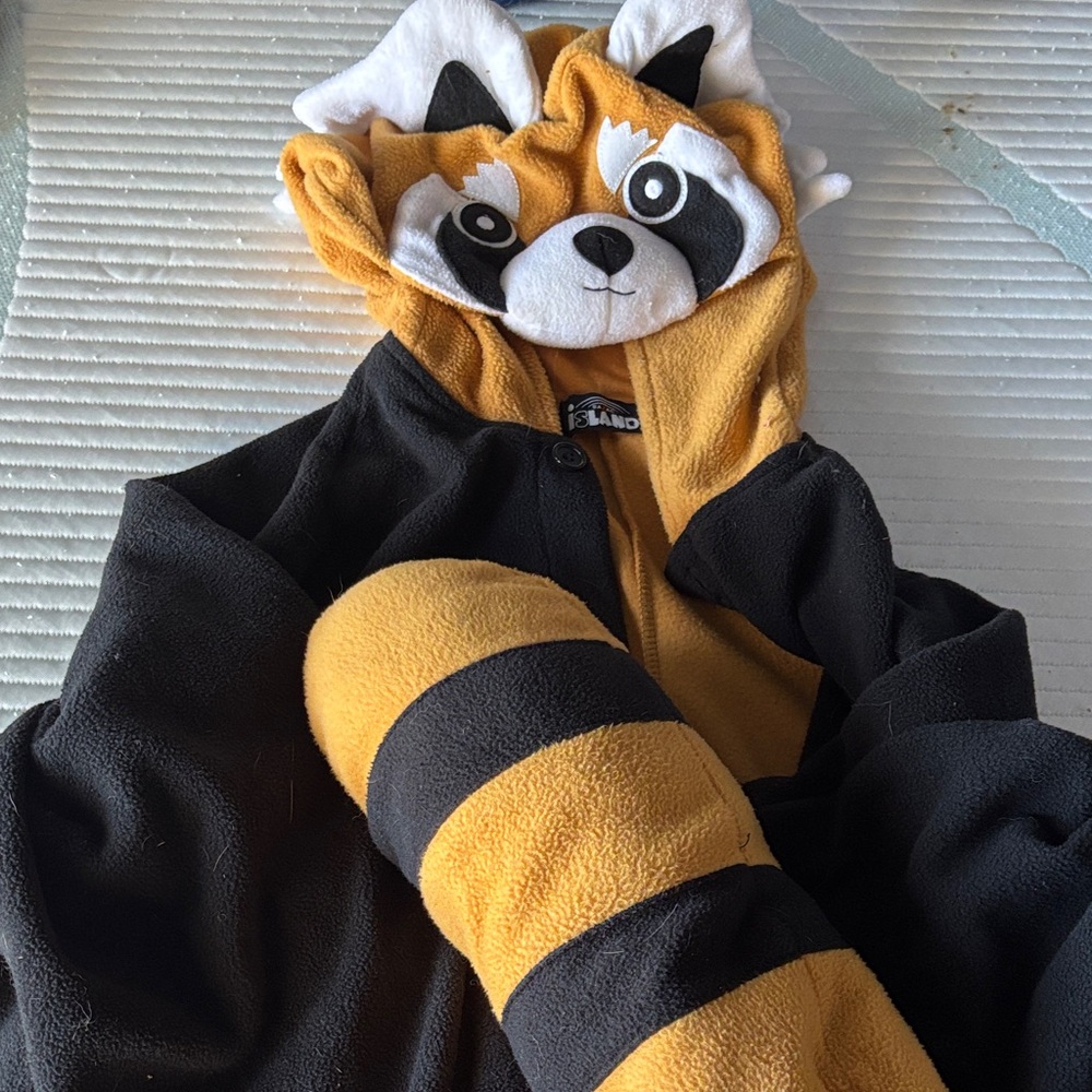 Raccoon Costume Onesie with Tail